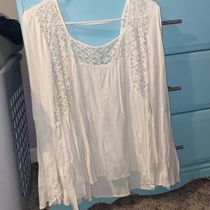 White bell sleeve blouse in size L from Red Camel